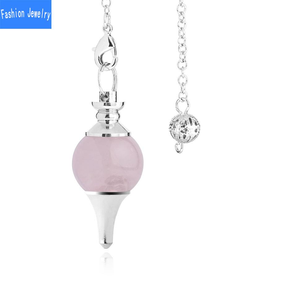 

Круглый белый кристалл аметист порошок кристалл кулон многоцветный дух кулон полудрагоценные украшения Rose-Quartz