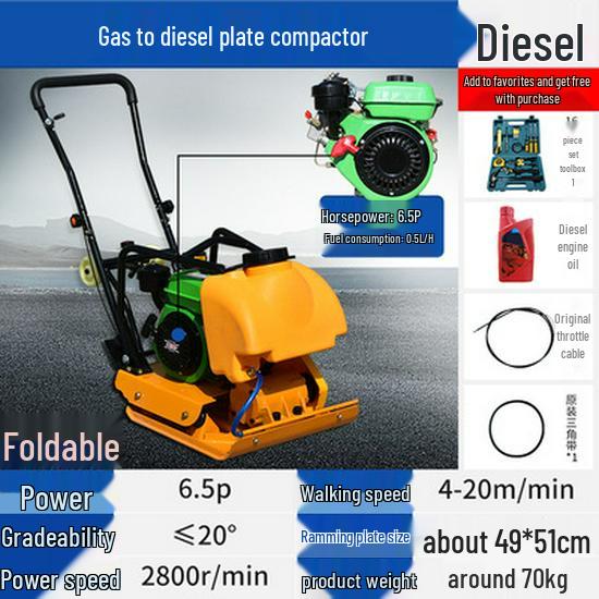Electric & Gasoline Diesel Plate Compactor: Small Vibrating Rammer for Asphalt Pavement and Soil Compaction