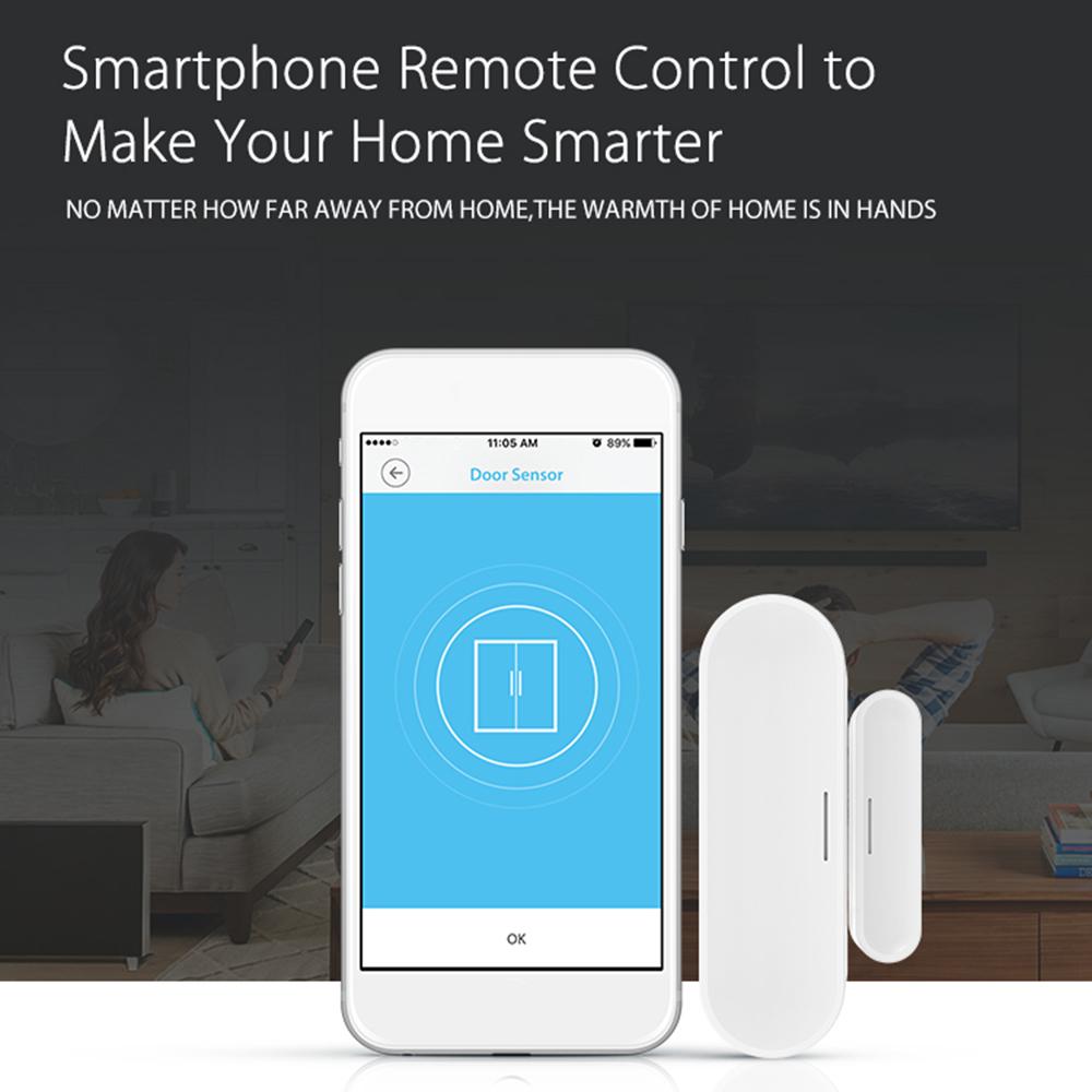 Smart WiFi Door Window Sensor Home Security Sensor with Push Notification Smartphone APP Remote Control Replacement for