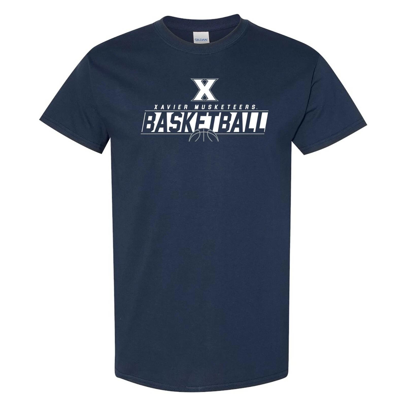 Мужская футболка с коротким рукавом Xavier Musketeers Basketball Charge - Темно-синяя L