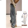 Plus Size Women's Trendy High Waist Straight Leg Jeans - Spring/Summer Slimming Wide Leg Pants