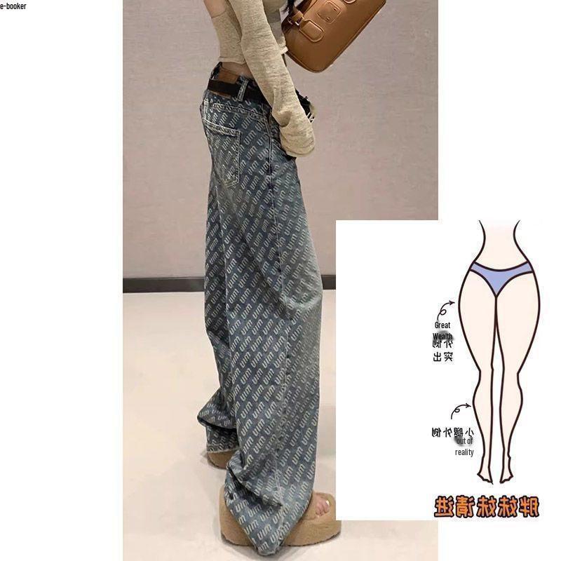 Plus Size Women's Trendy High Waist Straight Leg Jeans - Spring/Summer Slimming Wide Leg Pants