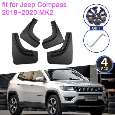 4x for Jeep Compass 2018   1.4T 2.4T MK2 MudGuards Splash Guards Front Rear Wheels Fender Flaps Car Styling