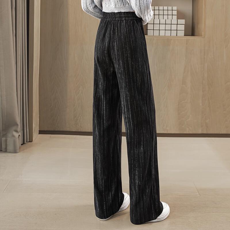 Sibaishe Women's Elastic Waist Tie-Dye Wide-Leg Drawstring Casual Pants