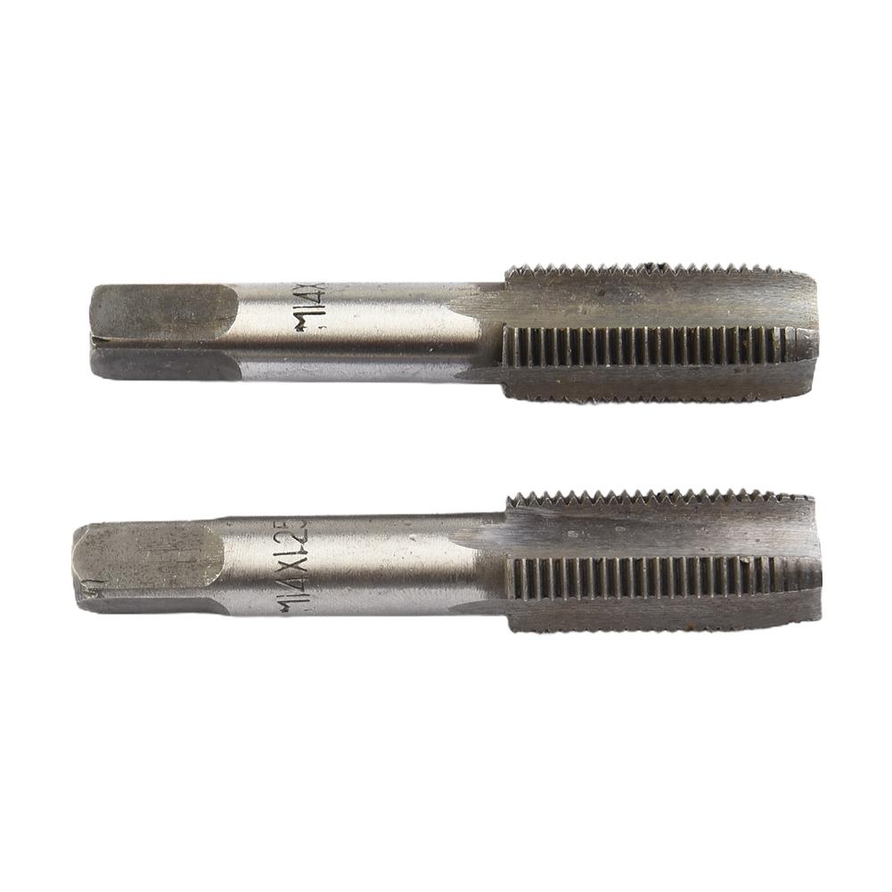 CNC-Maschinen-Gewindebohrer-Satz 14 mm x 1,25 metrisches Gewinde Rechts Werkzeuge Silber 2 Stück Nützlich