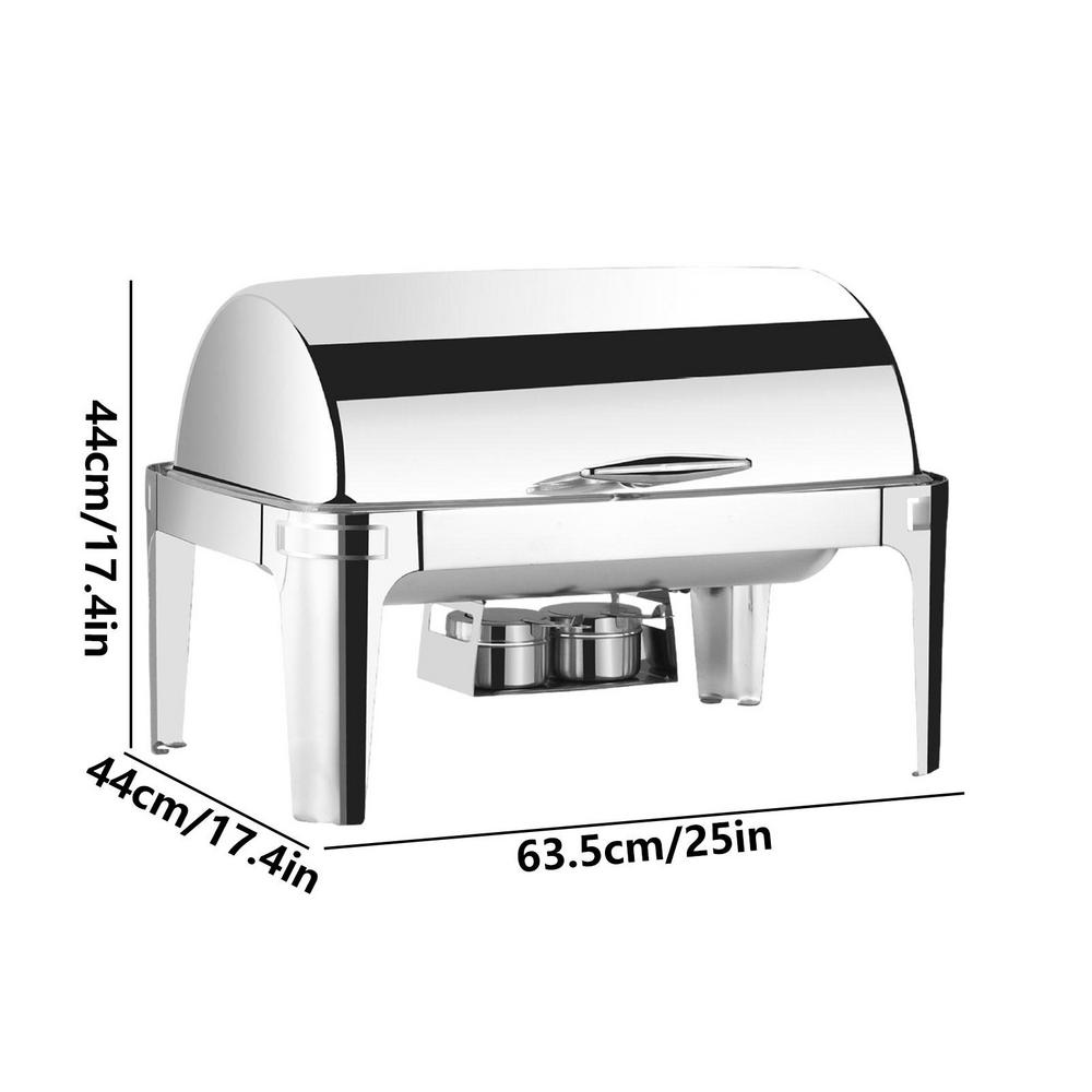 

Чейфер из нержавеющей стали с откидной крышкой, Видимые мармиты, Коммерческие мармиты со стеклянным окном для кафе, ресторана, столовой серебряный