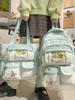 Nylon School Backpack For Girls With Polka Dot Pattern And Padded Shoulder Straps For Campus Use