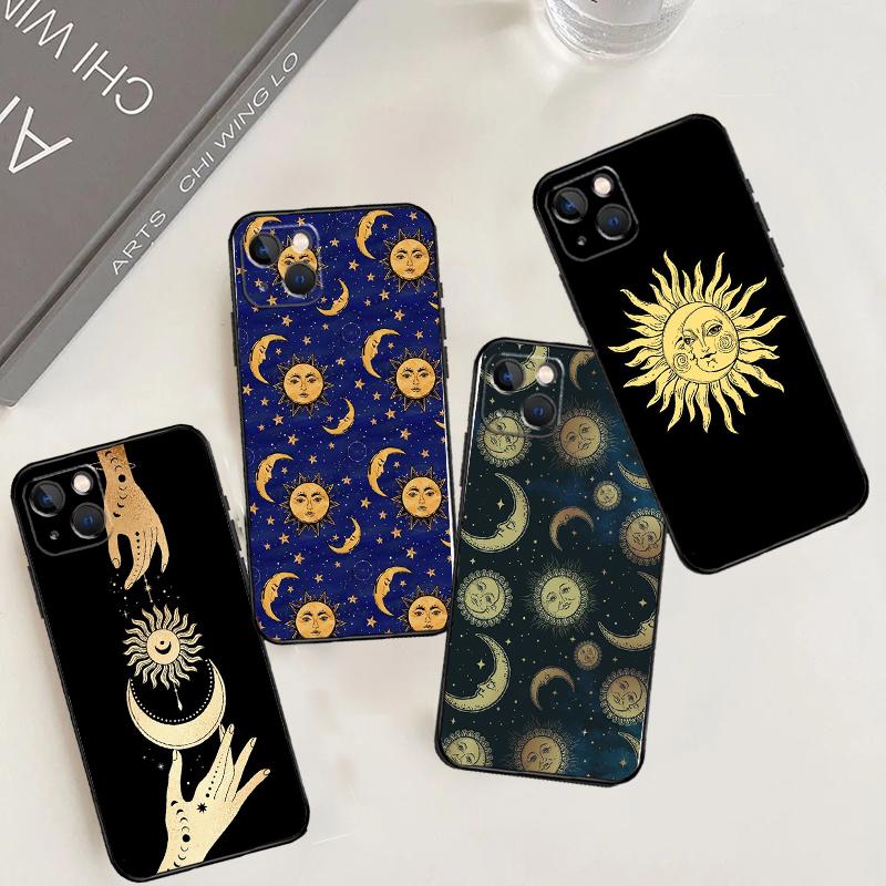 Sun Moons Star Signs Celestial Phone Case For iPhone 17 Pro Max 16 15 14 12 11 13 Pro Max Plus 12 13 Mini 16e 17 Air Cover