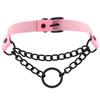 Black Gothic O Chain choker collar harajuku Punk Choker women girls black leather chocker emo Kawaii witch jewelry