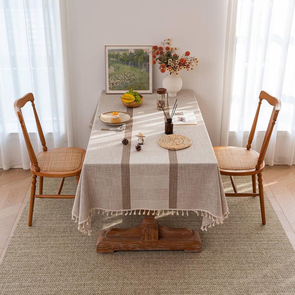 Cross Cotton And Linen Fabric Tablecloth High-End Linen Tablecloth Dining Table Cloth Coffee Table Cloth Rectangular Cover Towel
