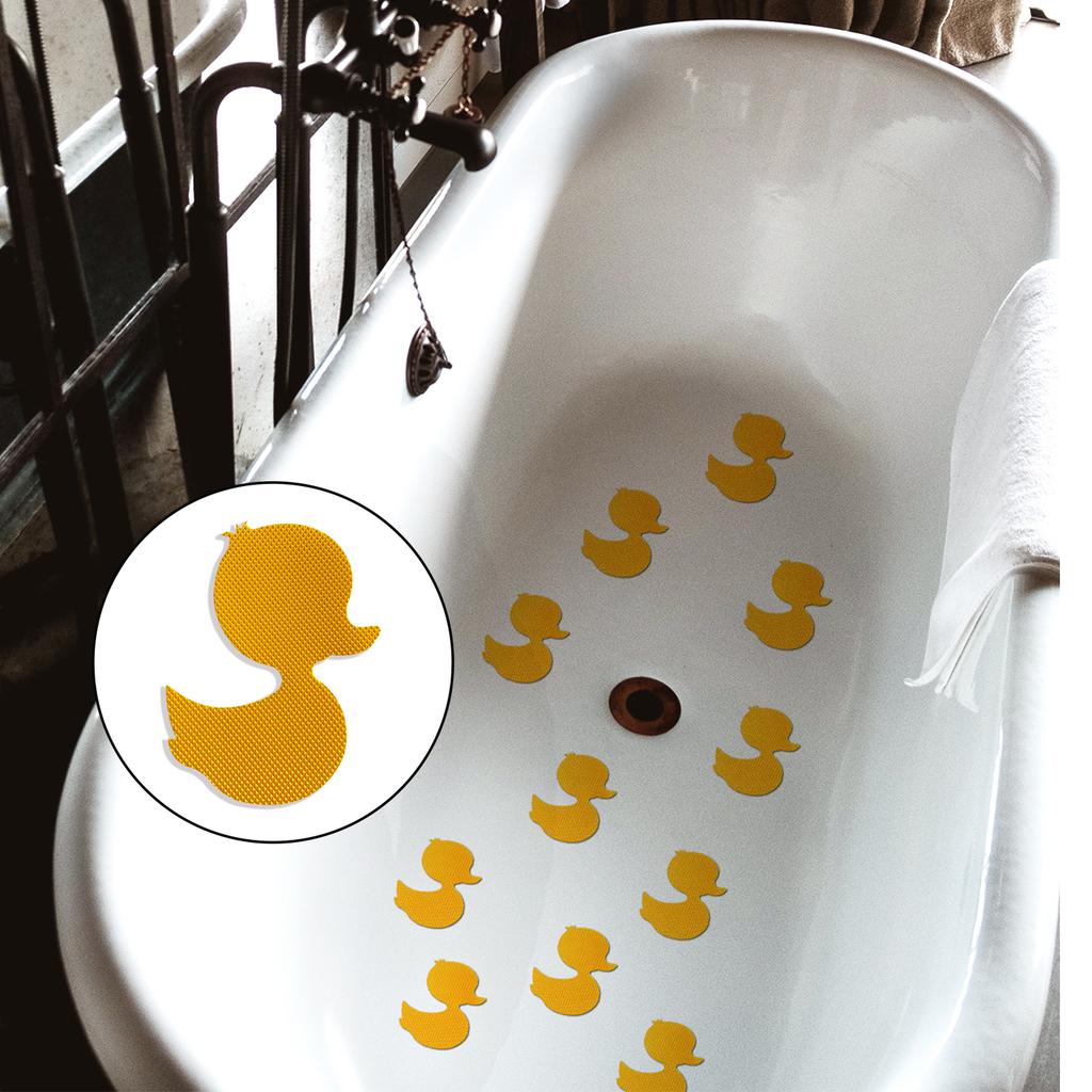 12pcs Duck Design Anti-slip Shower Tread Sticker Bathtub Non-slip Tape For Children's Floor Stairs Steps Bathroom