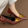 Fashion Pointed Toe Women Mid Heels Shoes Summer Dress Fashion Pumps Stilettos Elegant Woman Sandals Designer 2025 Trend Femme Zapatos