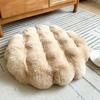 Faux Rabbit Fur Futon Cushion, Round Plush Chair Cover Cushion, Soft Japanese-style Tatami Mat, Memory Foam Meditation Seat Pad