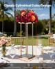 Wedding Flower Stand, 10PCS 60cm Column Flower Stand, Floral Stands with Metal Laminate, Cylindrical Cubic Floral Display Rack for Wedding, Party,
