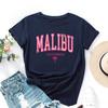 Letters Cotton T-Shirt Short Sleeve Round Neck Women 2d Print Tops