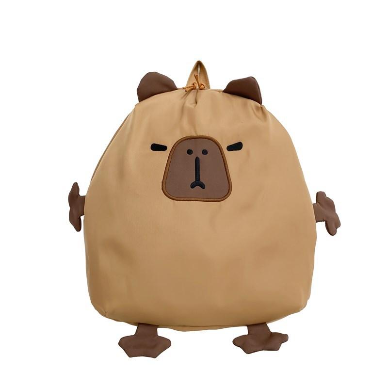 Ins New Cute Pink Kapibara Backpack, Cartoon Cute Capybara Girl Soft Girl Storage Backpack