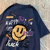 Happy To Dream Luck Smile Men Women T-Shirt High Quality Crewneck T Shirts Summer Loose Sportswear Cotton Breathable T Shirts
