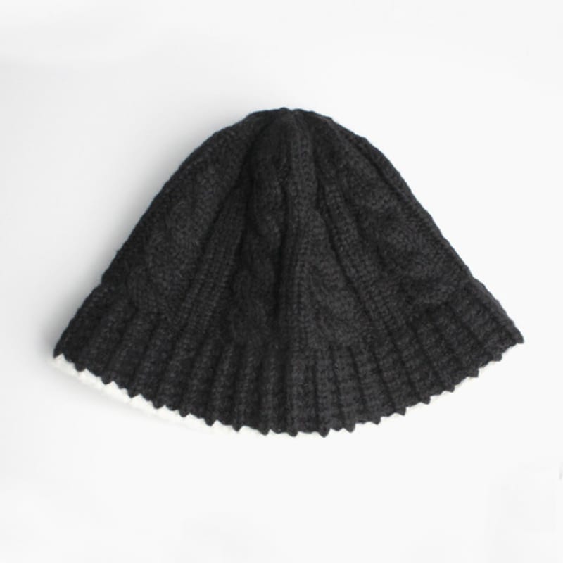 RACOHA Twisted Knitting bucket hat Twisted mohair wool knit bucket hat