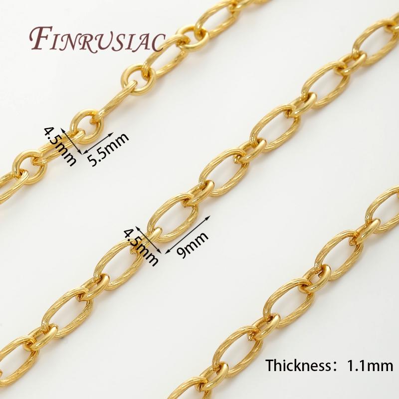 0.5-1Meter 18K Gold Plated Chains DIY Necklaces Accessories,Decorative Chain For Jewelry Making Supplies,Bulk Chains Wholesale
