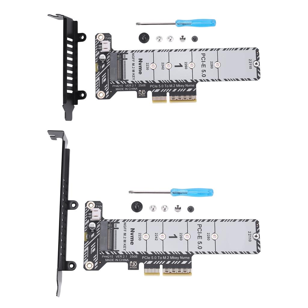 PCIe 5.0 To M.2 NVMe Adapter Card for 2230/42/60/80/110 SSD M. 2 NVME SSD To PCIe X4 Adapter Expansion Card (Not for SATA NGFF)