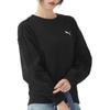 Puma ESS CREW FL Solid Color Athleisure Loose Fit Fleece Lined Sweatshirt Unisex Black 632292-01