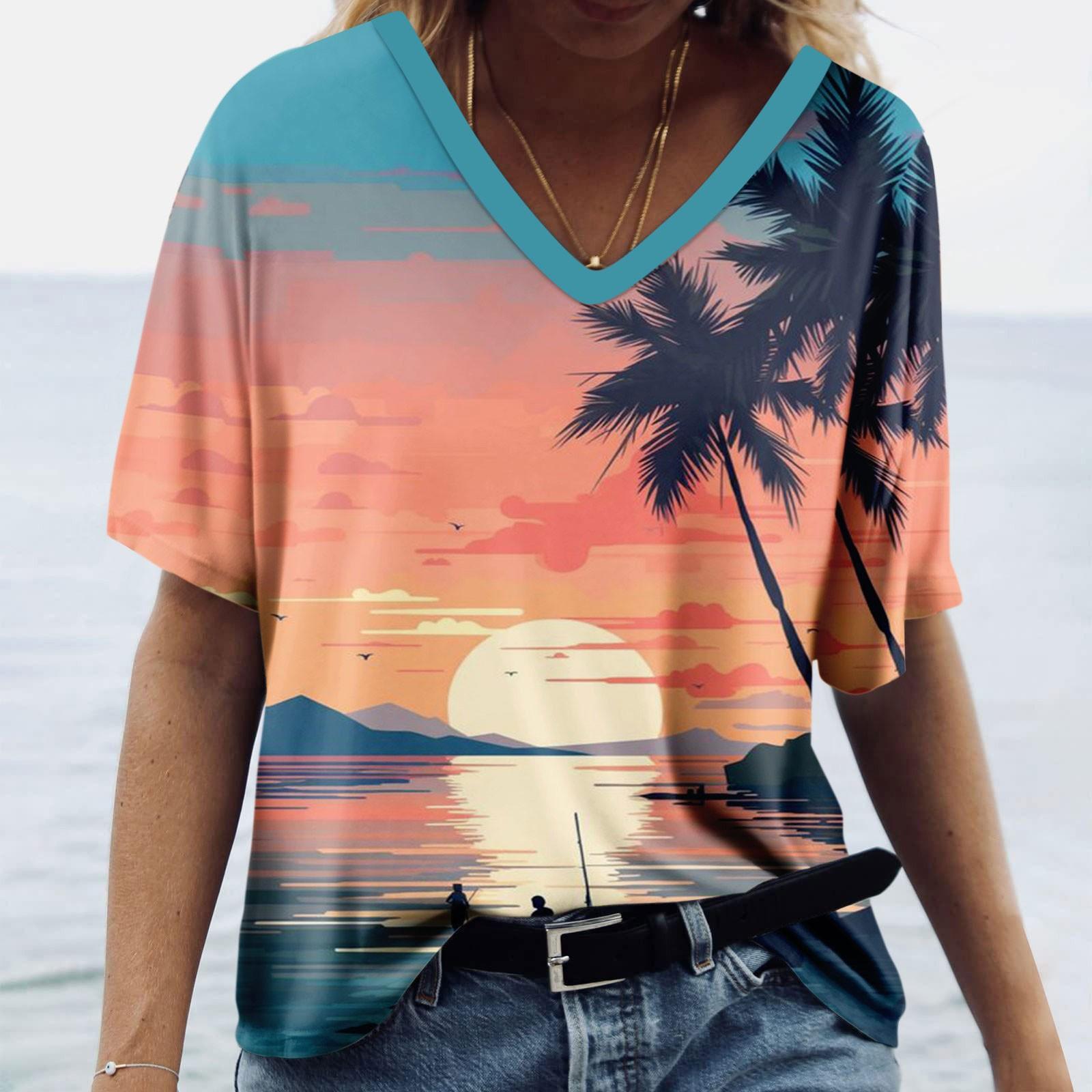 

Жіноча модна повсякденна блузка з V-подібним вирізом і короткими рукавами S рожевий