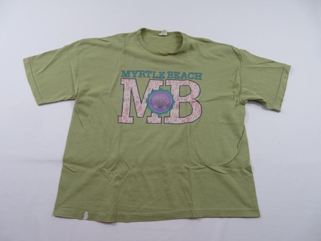 Myrtle Beach T-Shirt, Souvenir Destination, Green, Womens Sz XL 1990s