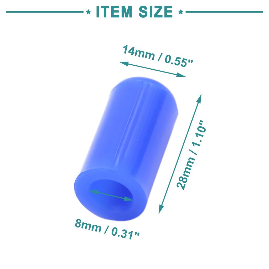 ACROPIX Intake Vacuum Hose Tube End Stopper Silicone Blanking Cap 8mm Blue 5pcs