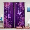 2D Flat Printing  JIT 2pcs   Curtains (Without Rod) Butterfly Bliss Popular Curtains&Drapes Versatile Polyester Fabric Curtains