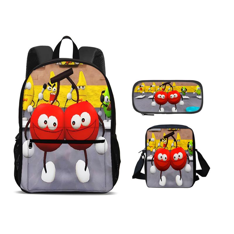 Kids 3 Pcs Set Child School Backpack with Shoulder Bag Shovelware Brain Game Pencil Bag Bags Fashion Knapsack Best Gift Rucksack