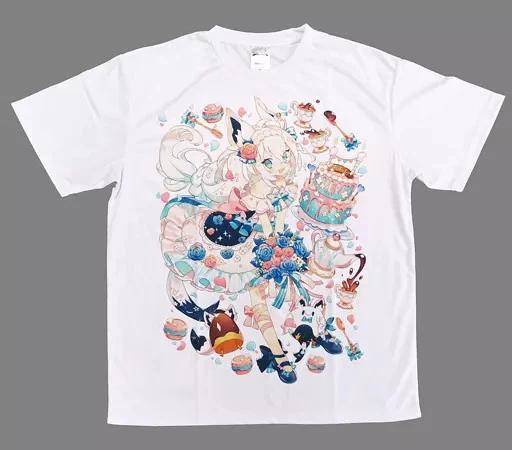 Shirakami Fubuki Birthday Full Graphic T-shirt White Free Size 74cm (2019) 3XL