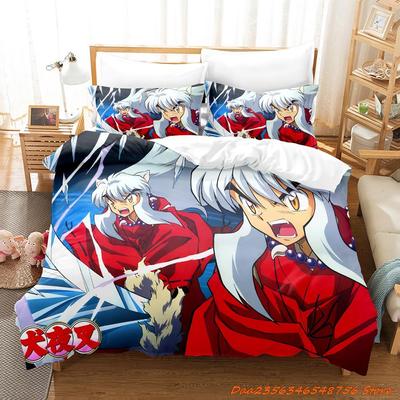 Inuyasha Bedding Set Single Twin Full Queen King Size Bed Set Adult Kid Bedroom Duvetcover Sets 3D Print Anime Bed Sheet Set