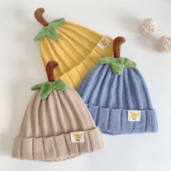 Children Hat Candy Color High Elastic Design Kids Knitting Hat Super Soft Warm Knitted Cap Birthday Halloween Christmas Accessories