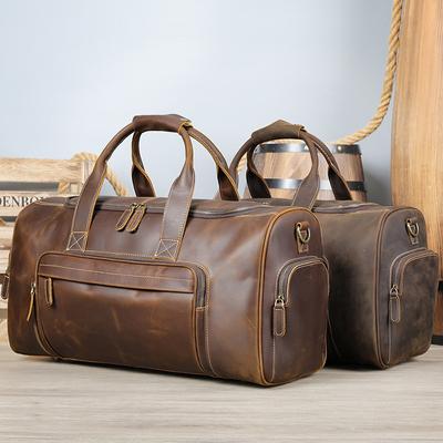 Borsa da viaggio in pelle Crazy Horse di lusso in vera pelle per uomo e donna, borsa da viaggio in pelle di mucca, borsa da viaggio a tracolla, borsone da viaggio per il weekend