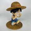 ONE PIECE periphery, sitting straw hat childhood Luffy figure, animation Nautical King car desktop chassis small ornament