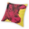 Andy Warhol Pop Art Kuhkopf Quadratischer Kissenbezug Polyester Leinen Samt Bedruckt Reißverschluss Dekorativ Auto Kissenhülle
