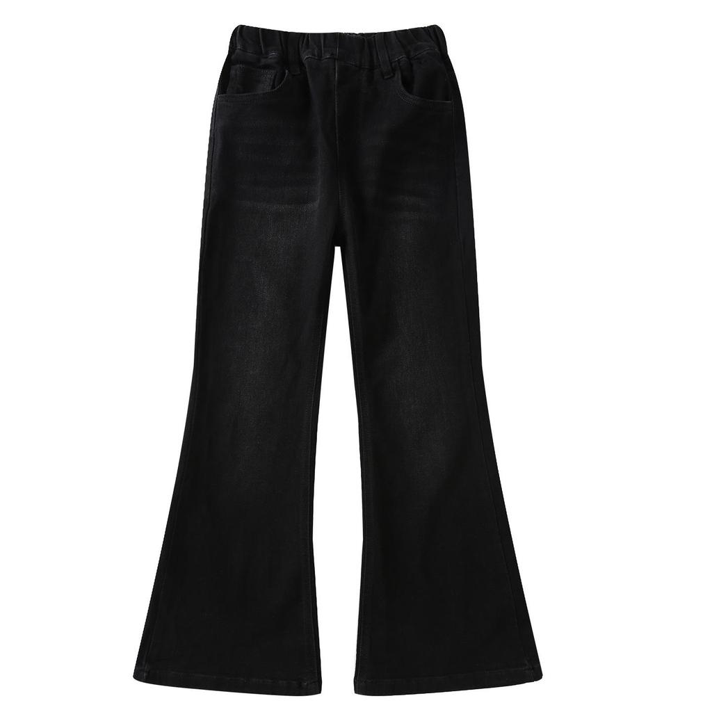 Girls' Black Slim Flared Jeans - Spring/Autumn 2025 Collection