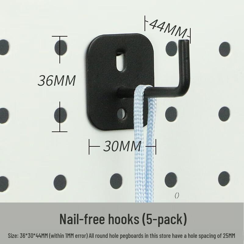 

Matte Black 44mm Round Nail-Free Hooks