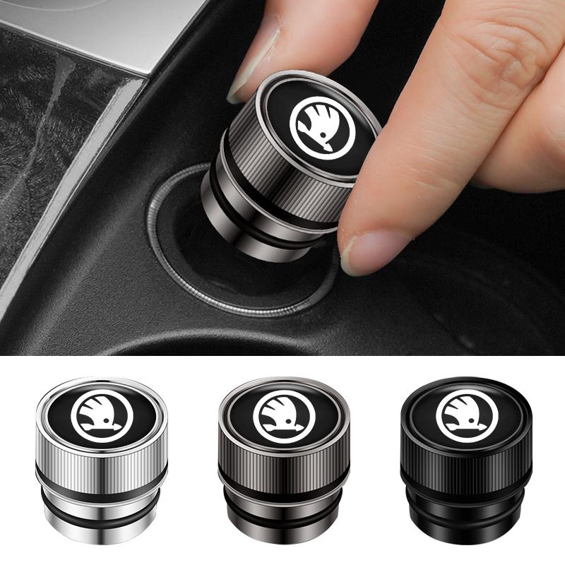 2025 Hot Car Cigarette Lighter Cover DustProof Decoration Cap For Skoda Fabia Superb Yeti Octavia Enyaq Rapid Kodiaq Kamiq Karoq