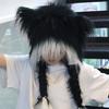 Cat Ear Hat with Braids Double-Layer Ears Decor Soft Plush Anime Cosplay Hat