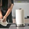 simpletome Kitchen Paper Holder, Tabletop, One-Hand Tear, Rolled-Up Storage, Weighted Base (304 Brushed Silver)