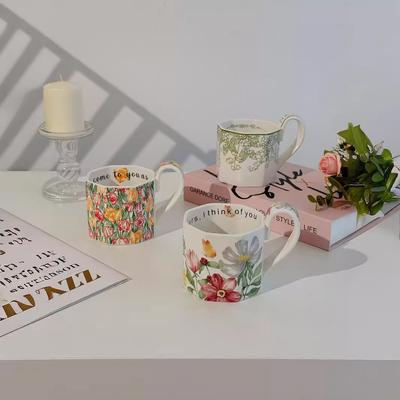 Pastoral Hand-Painted Sunny Flowers Bloom Office Ceramic Water Cup Coffee Cup Niche Original Gift
