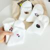 Cute Cartoon Mink Fur Socks for Children, White Mid-calf Socks, Thick and Warm Winter and Autumn Home Sleeping Socks
