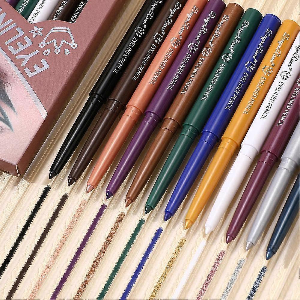 Colorful Eyeliner Pen Set Pearl White Black Eyeshadow Pen Eye Makeup Matte Eyeliner Pen Rotating Pen Set