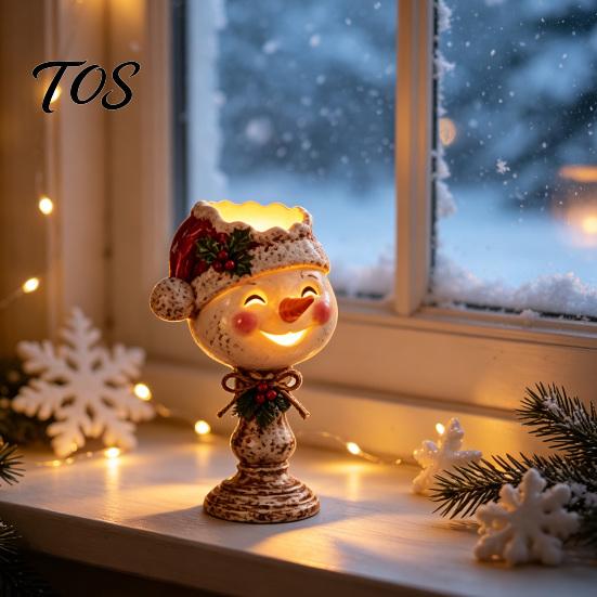 Christmas Eve Dinner Decorations Tealight Candle Holder for Home Decor, Santa/Tree/Snowman/Deer/Nutcracker Winter Party Table Supplies Candlestick
