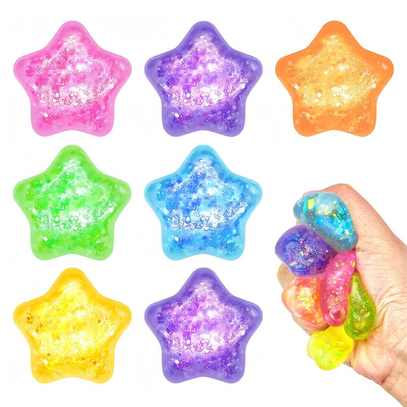 Glitter Malt Candy Mini Star Squeeze Toy Fun Slow Rebound Stress Ball