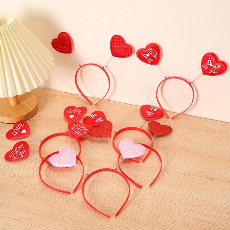 Valentinstag Stirnband für Mädchen Pailletten Herz Stirnband Herz Kopfschmuck Stirnband Und Herzform Herz Haarreifen