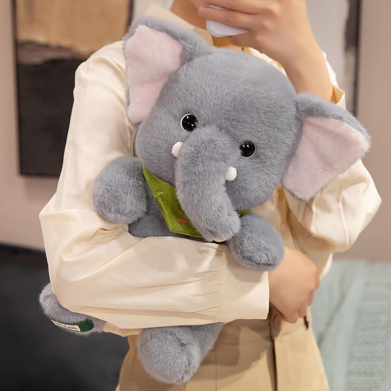 Plush Stuffed Wildlife Toy Elephant Bear Hippo Soft Short Plush Pp Cotton
