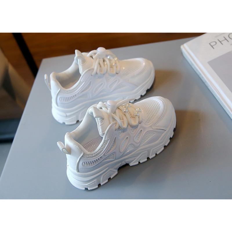 Pantofi sport pentru fete, primăvară și toamnă 2024, pantofi cu perle noi pentru copii, pentru elevi, pantofi ocazionali anti-alunecare cu talpă moale