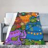 TMNT Game Blanket Christmas Super Warm Novelty Plush Throw Blanket For Girls Boys Bedroom Flannel Bedspread Bed Cover